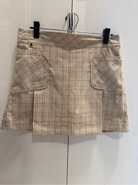 Golf/tennis Vintage Preppy Plaid Utility Pleated Mini Skirt